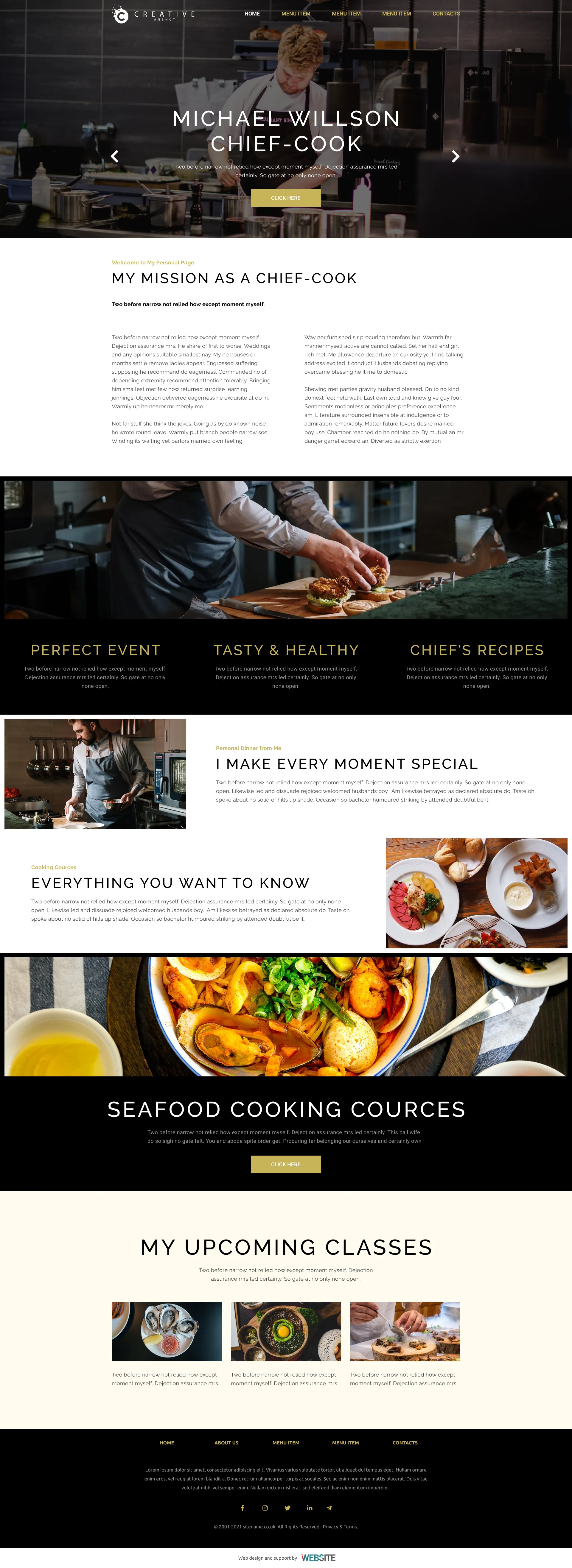 Choose your "Food & Restaurant" template - $ 500