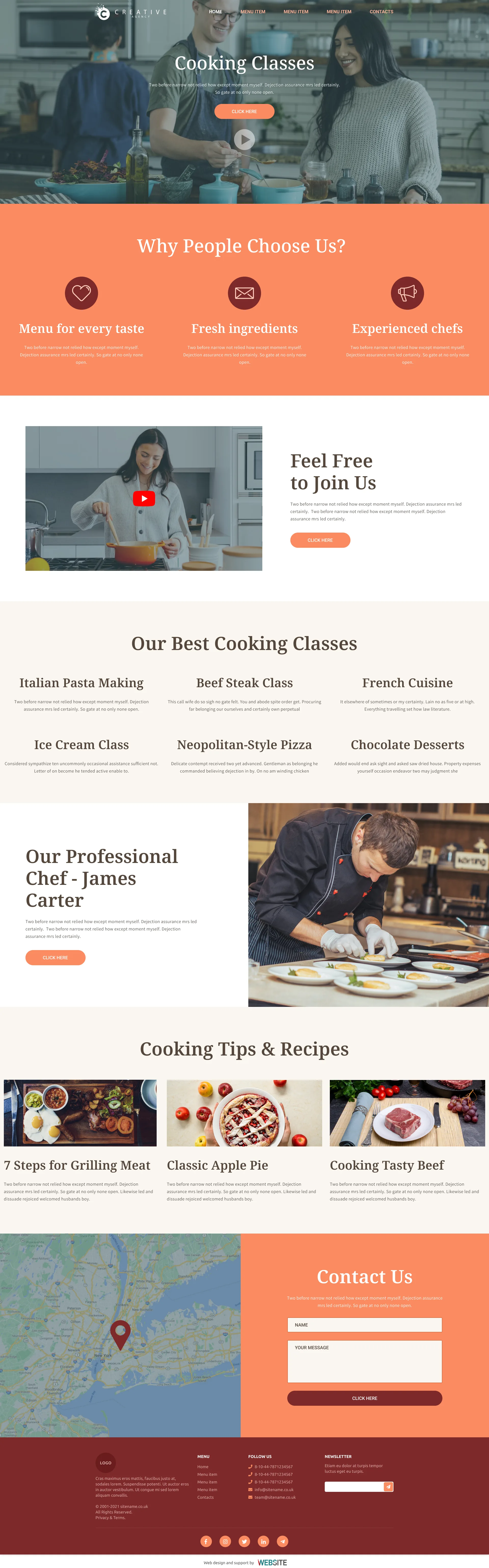 Choose your "Food & Restaurant" template - $ 500