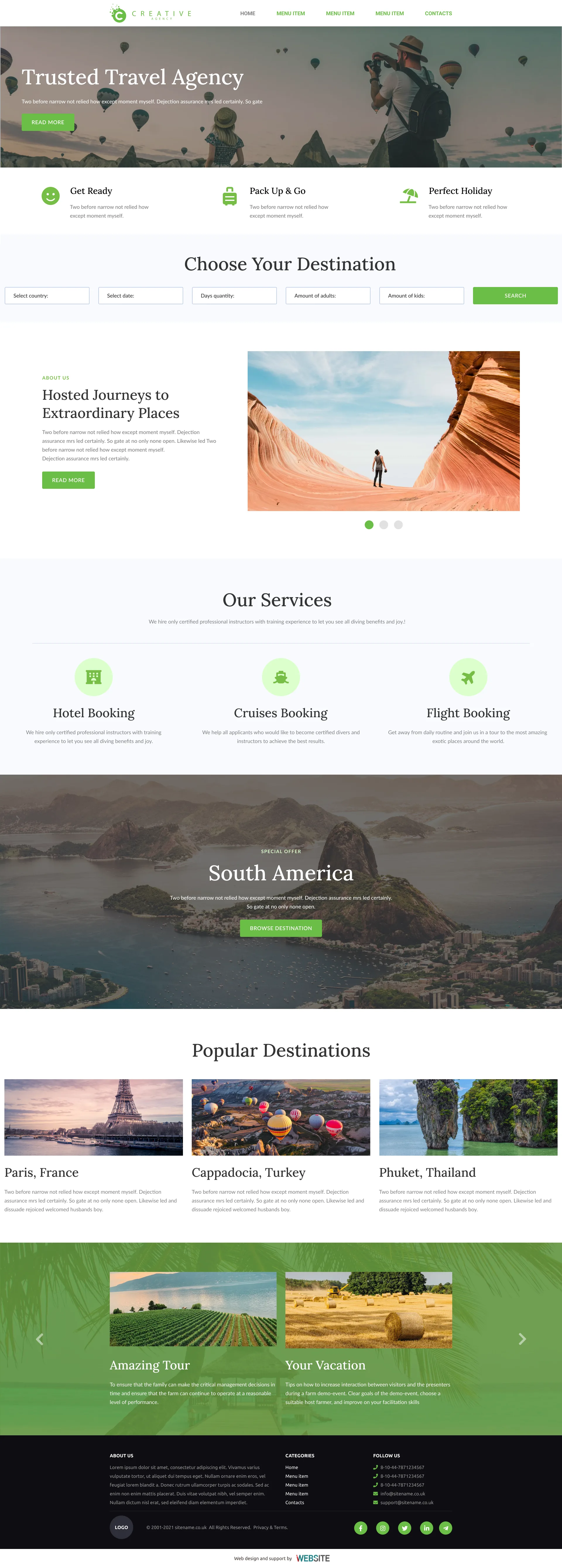 Choose your "Tourism & Travel" template - $ 300